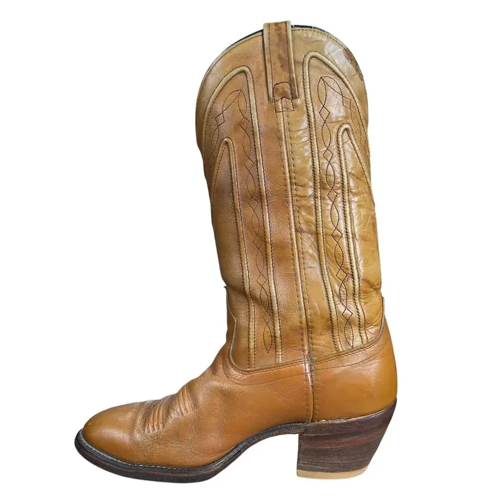 Vintage Acme Men’s Brown Leather Cowboy boots Size US 9 D